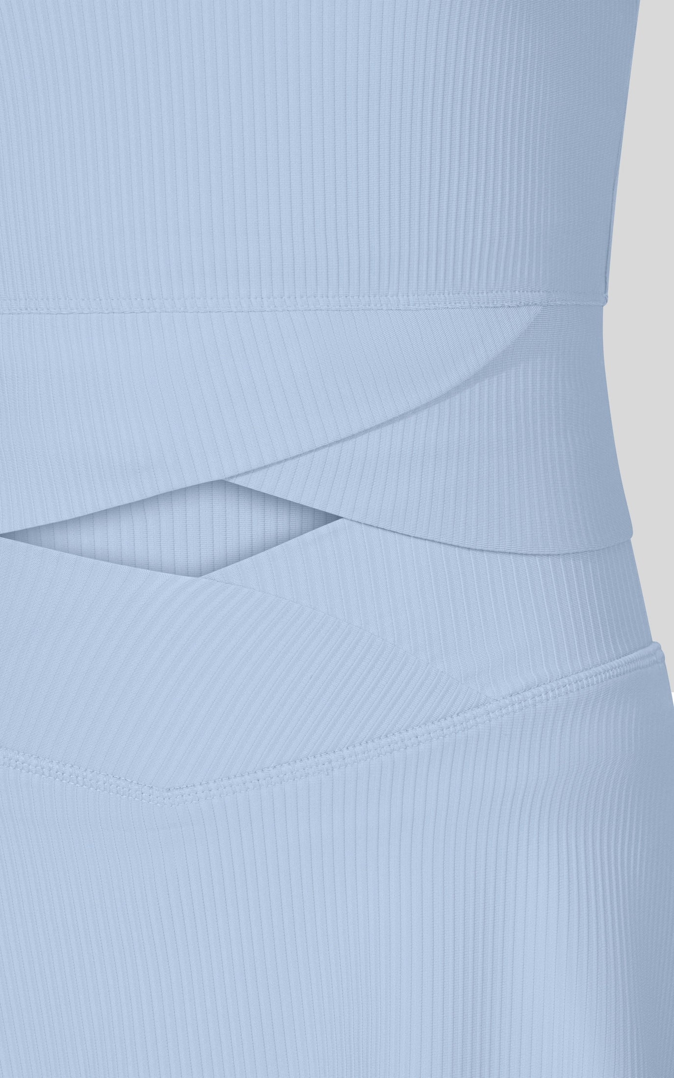 Powder Blue Rib Marie Crossover Top and Skort Set