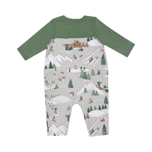 Angel Dear - Winter Fun Skiers Raglan Romper