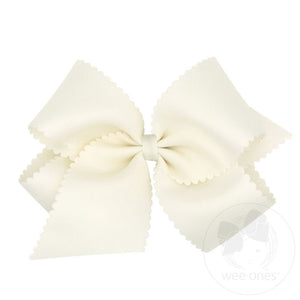 wee ones - King Grosgrain Hair Bow Scalloped Edge