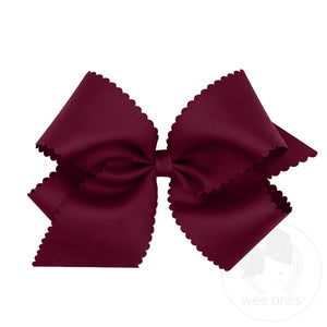 wee ones - King Grosgrain Hair Bow Scalloped Edge