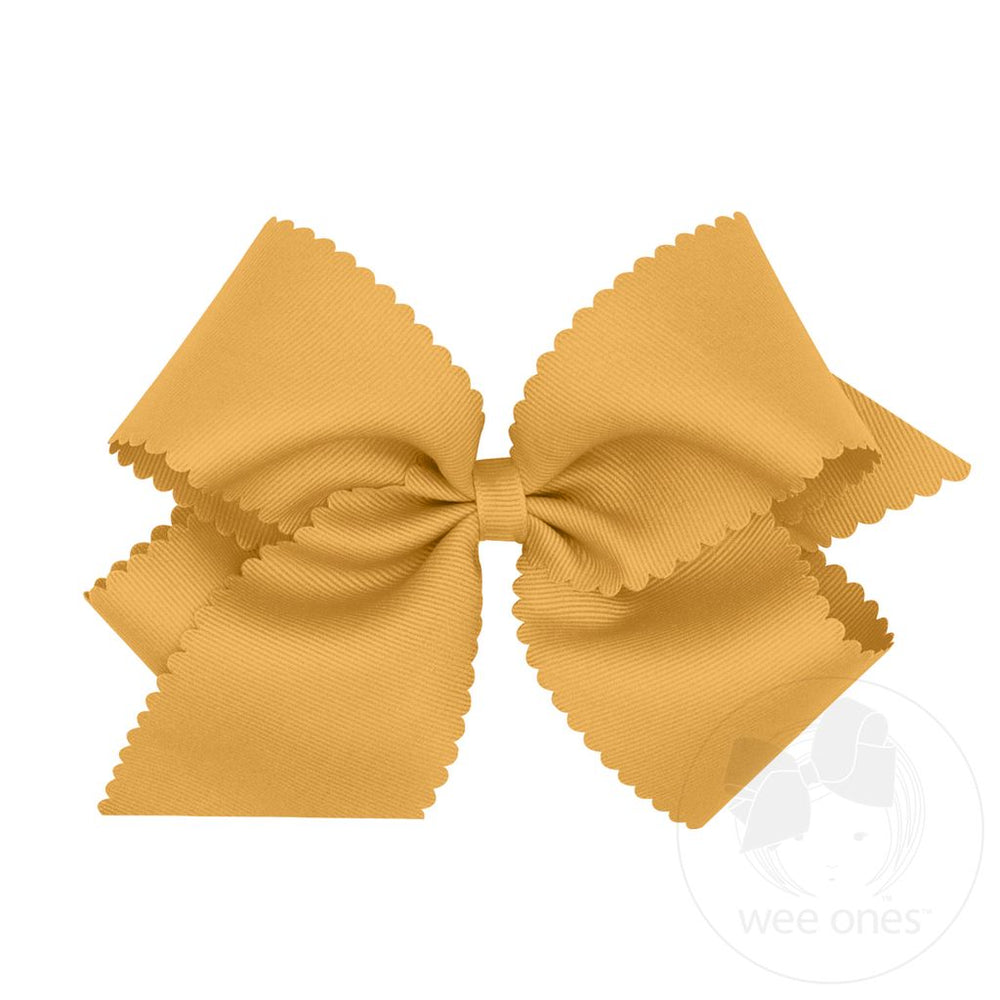 wee ones - King Grosgrain Hair Bow Scalloped Edge