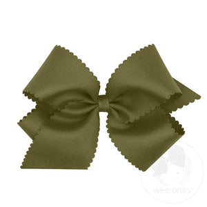 wee ones - King Grosgrain Hair Bow Scalloped Edge