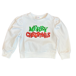 Lulu Bebe - Sequin "Merry Christmas" Long sleeve Tee