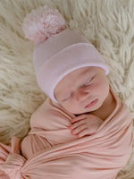 Ilybean - Liv Pink Pom Pom Newborn Girl Hospital Hat
