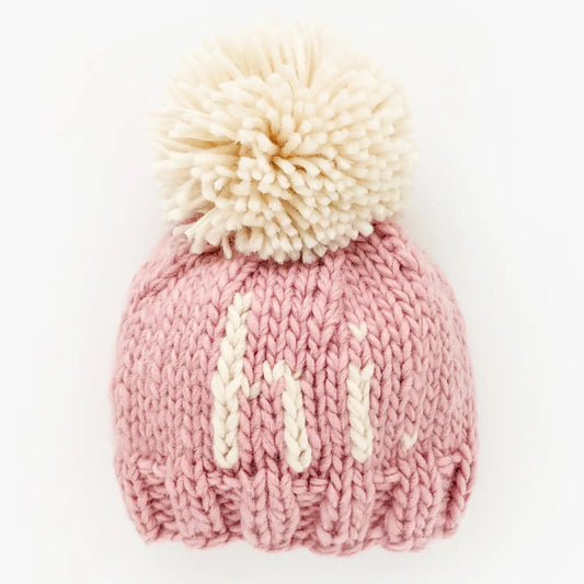 Hi. Rosy Hand Knit Beanie Hat Baby & Kids