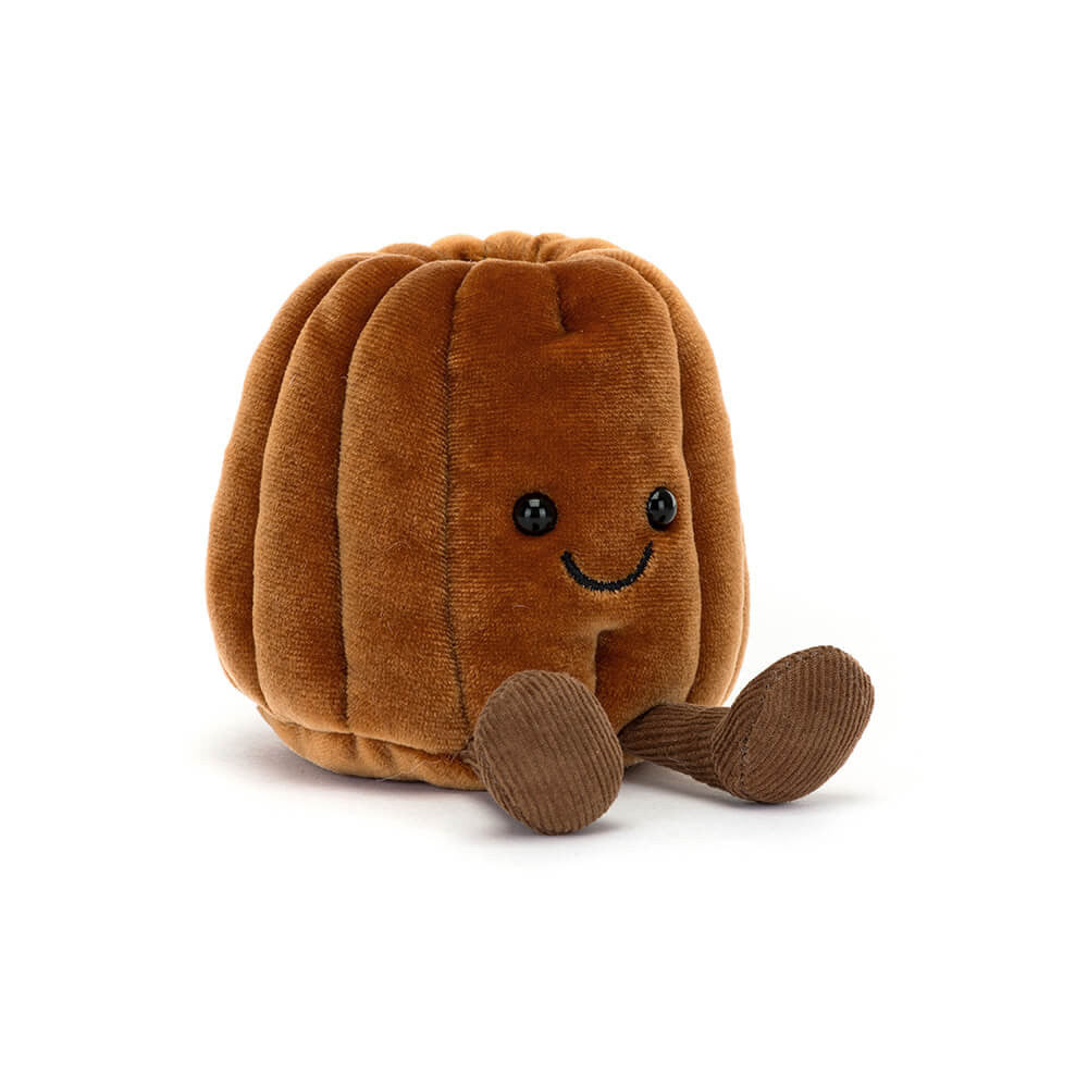 Soft Jellycat Amuseables Carole Canelé plush toy with adorable caramel-colored fur and charming facial features.