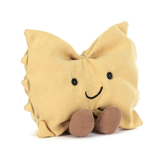 Soft Jellycat Amuseables Farfalle plush toy with colorful butterfly wings and a cuddly, friendly appearance.