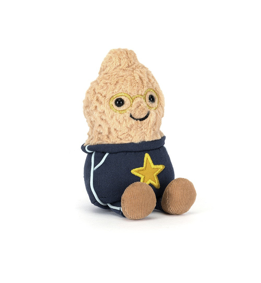 Jellycat Amuseables Peanut Star Student Outfit featuring a cute star-shaped plush with a school-themed outfit and bright colors.
