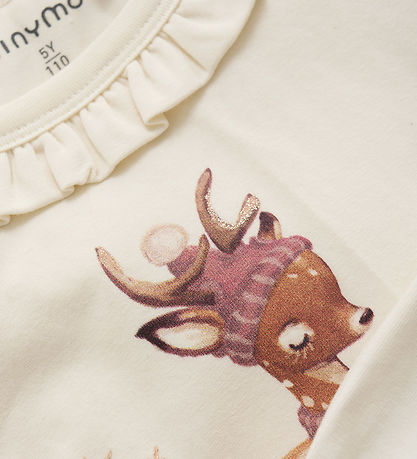 
            
                Load image into Gallery viewer, minymo - Vintage Deer Ruffle Top
            
        