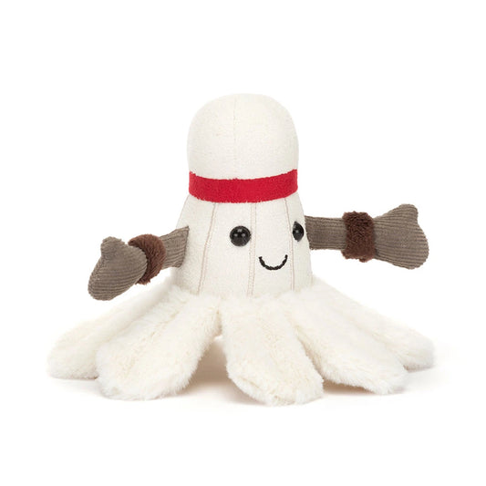 Jellycat Amuseables Sports Badminton plush toy showing a cute, colorful badminton racket and shuttlecock design.