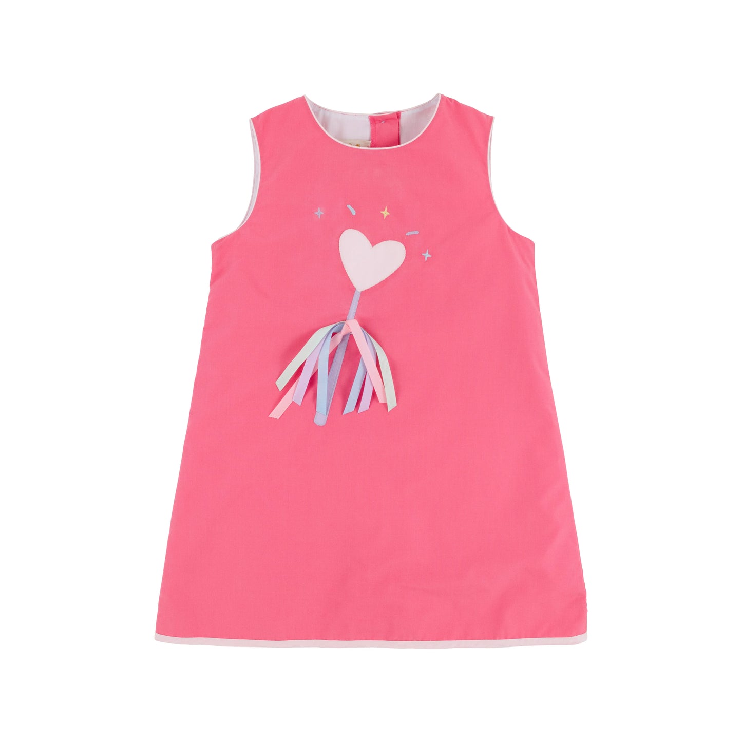 The Beaufort Bonnet Company - Annie Apron Dress - Broadcloth - Romany Rose with Palm Beach Pink & Heart Wand Applique