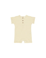 Quincy Mae - Yellow Stripe Short Sleeve One Piece