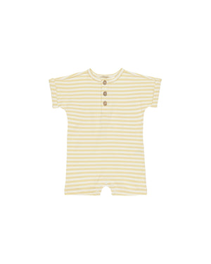 Quincy Mae - Yellow Stripe Short Sleeve One Piece