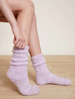 Barefoot Dreams - CozyChic Youth Socks Heathered Lilac / White