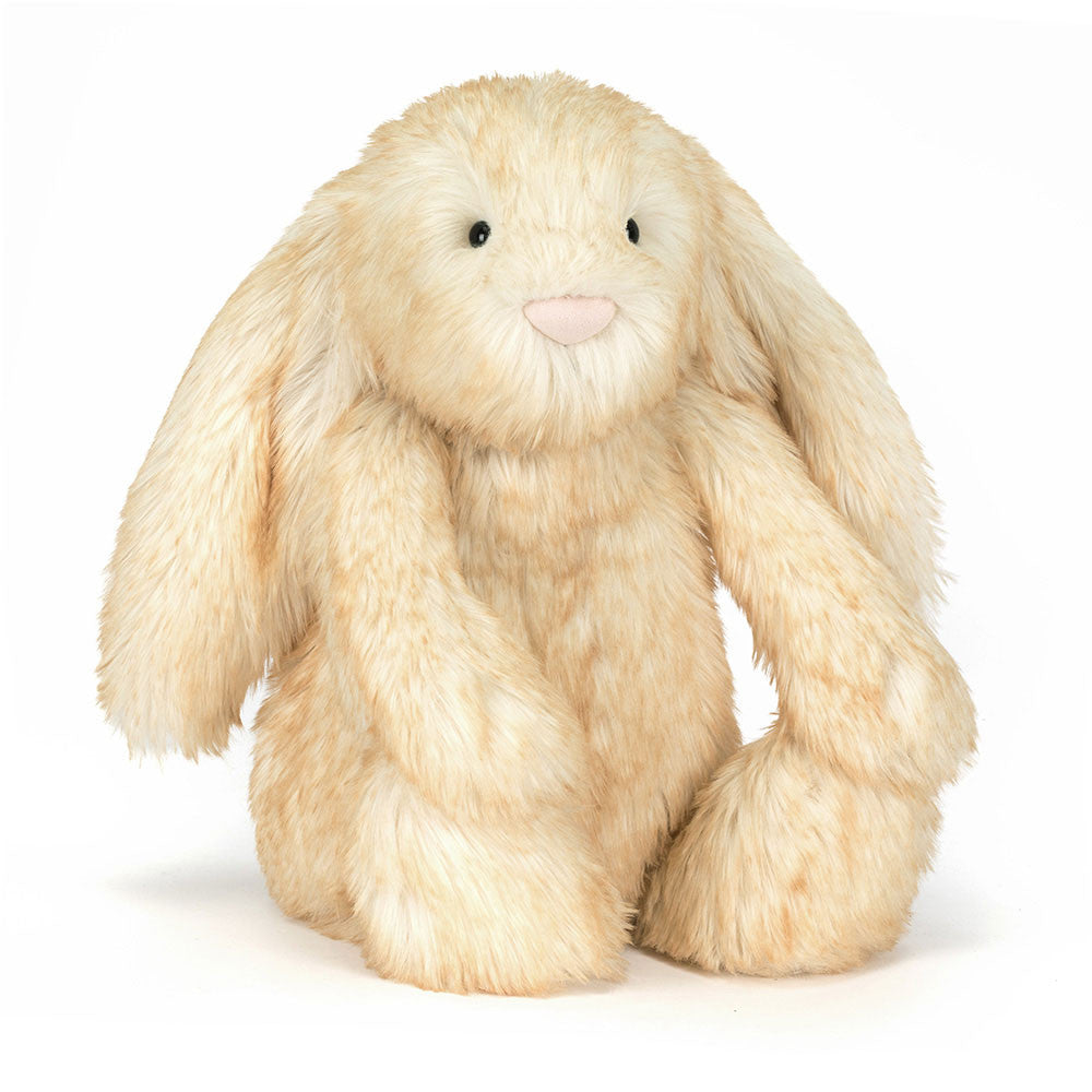 Jellycat Springlowe Luxe Bunny Big plush toy with soft cream fur and long floppy ears, ideal for cuddling and hugging.