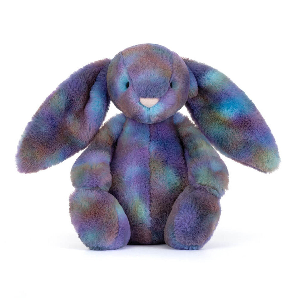 Soft Jellycat Zodihop Luxe Bunny plush toy with long ears and fluffy fur, ideal for cuddling and play.