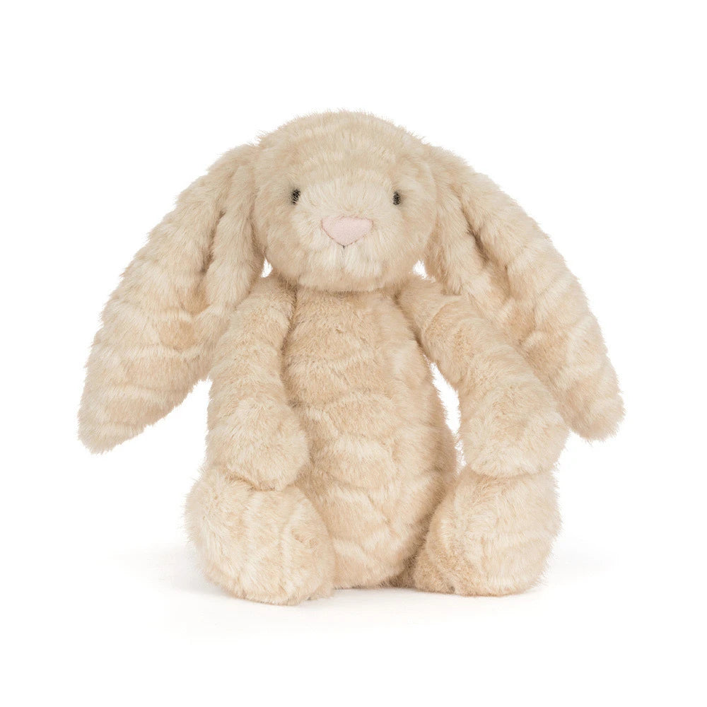 Jellycat Franilla Luxe Bunny Original plush toy with soft cream fur, large floppy ears, and a gentle facial expression.