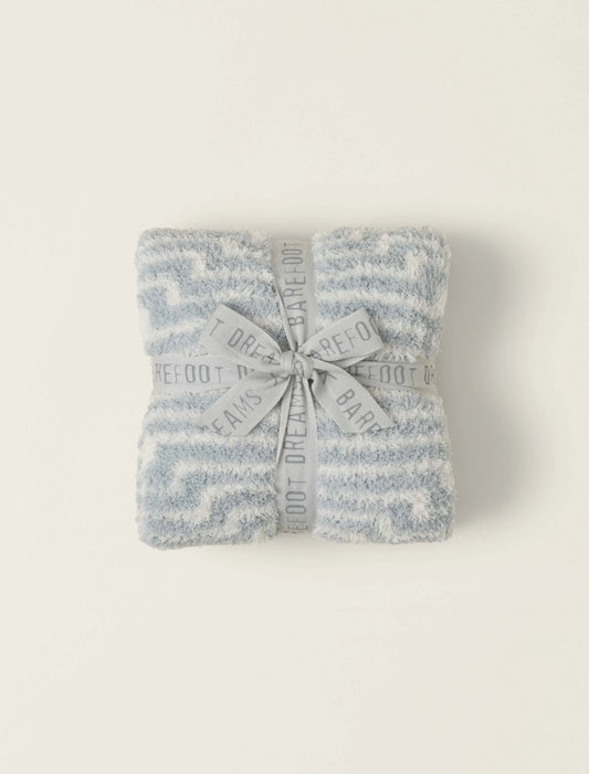 Barefoot Dreams - CozyChic Geo Stripe Stroller Blanket Blue Water