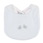 Baby Club Chic - Blue Bib with Lamb Embroidery