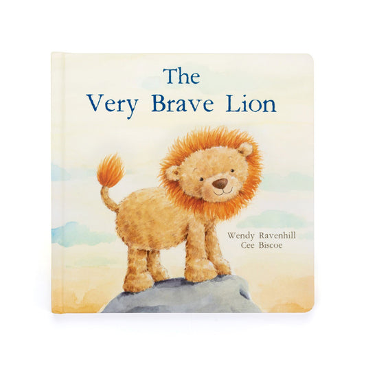 Soft plush lion from Jellycat's The Very Brave Lion Book collection, featuring a friendly, detailed lion character for children.