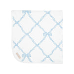 The Beaufort Bonnet Company - Baby Buggy Blanket Buckhead Blue Belle Meade Bow with Worth Avenue White