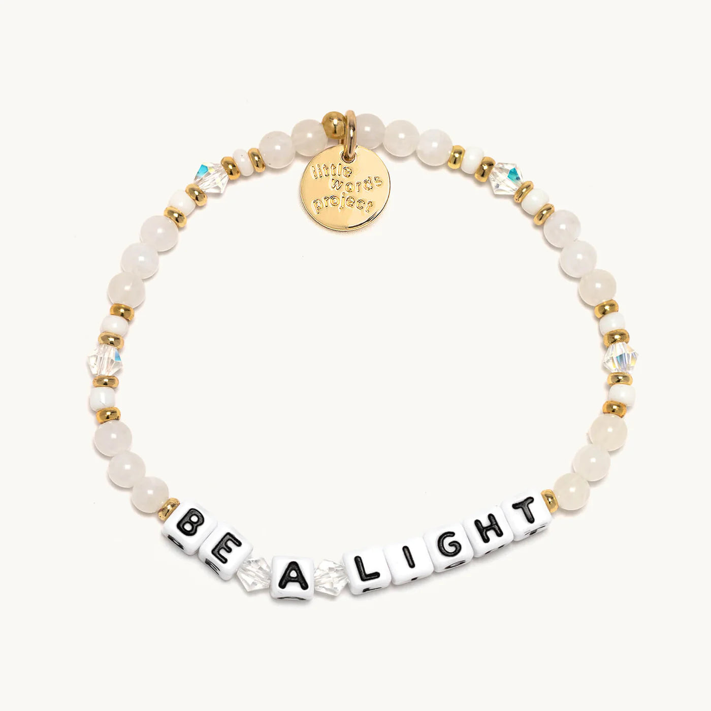 BeALightWeb Little Words Project bracelet with engraved word Be A Light, featuring a delicate chain and charm for meaningful jewelry.