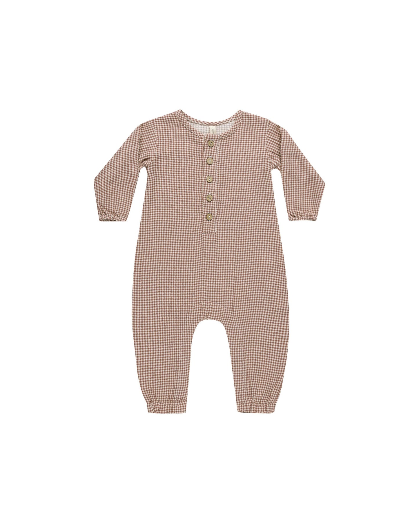Quincy Mae - Plum Gingham Woven Jumpsuit