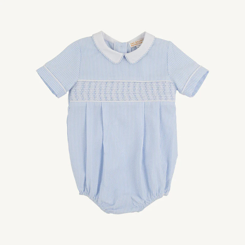 The Beaufort Bonnet Company - Breakers Blue Seersucker Bradford Bubble