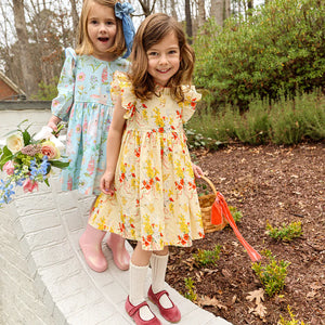 Pink Chicken - Girls Jennifer Dress - Yellow Chicks