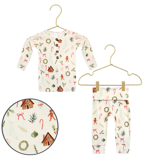 Lou Lou & Co Buddy top and bottoms set in bubble print, featuring a cozy, stylish matching loungewear ensemble for kids