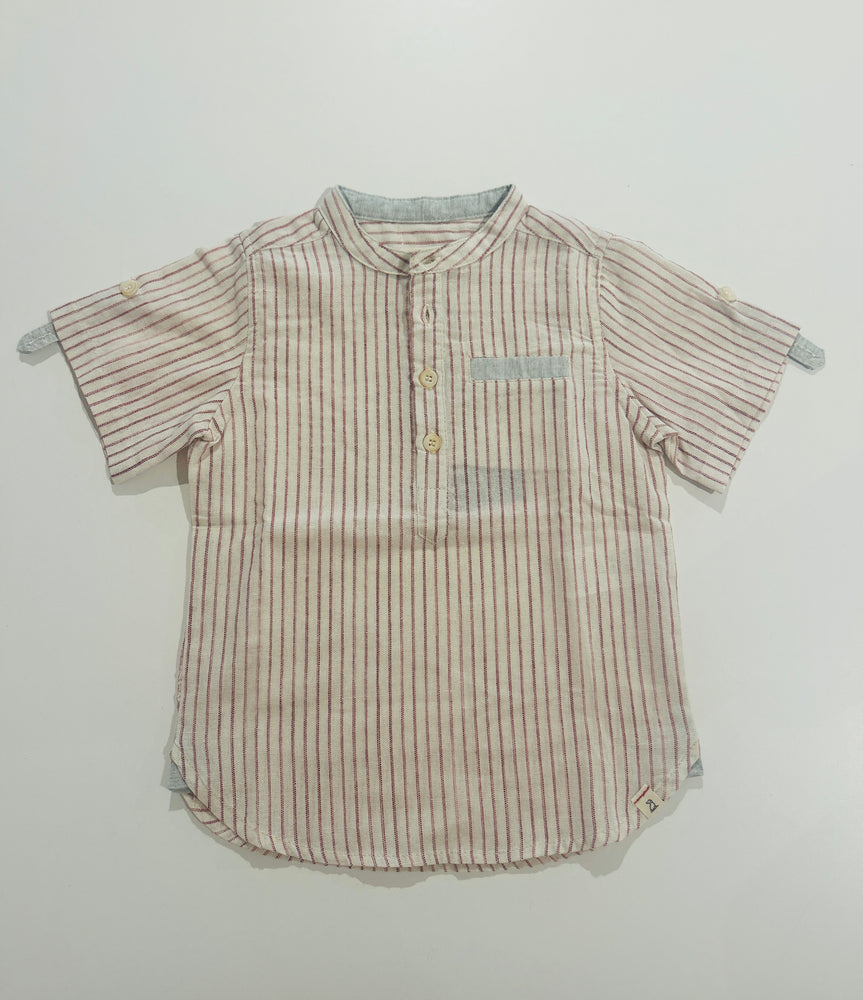 Me & Henry - Red and Cream Stripe Button Down