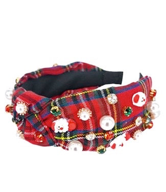 Christmas Plaid Charm Headband