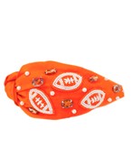 Orange & White Football Headband