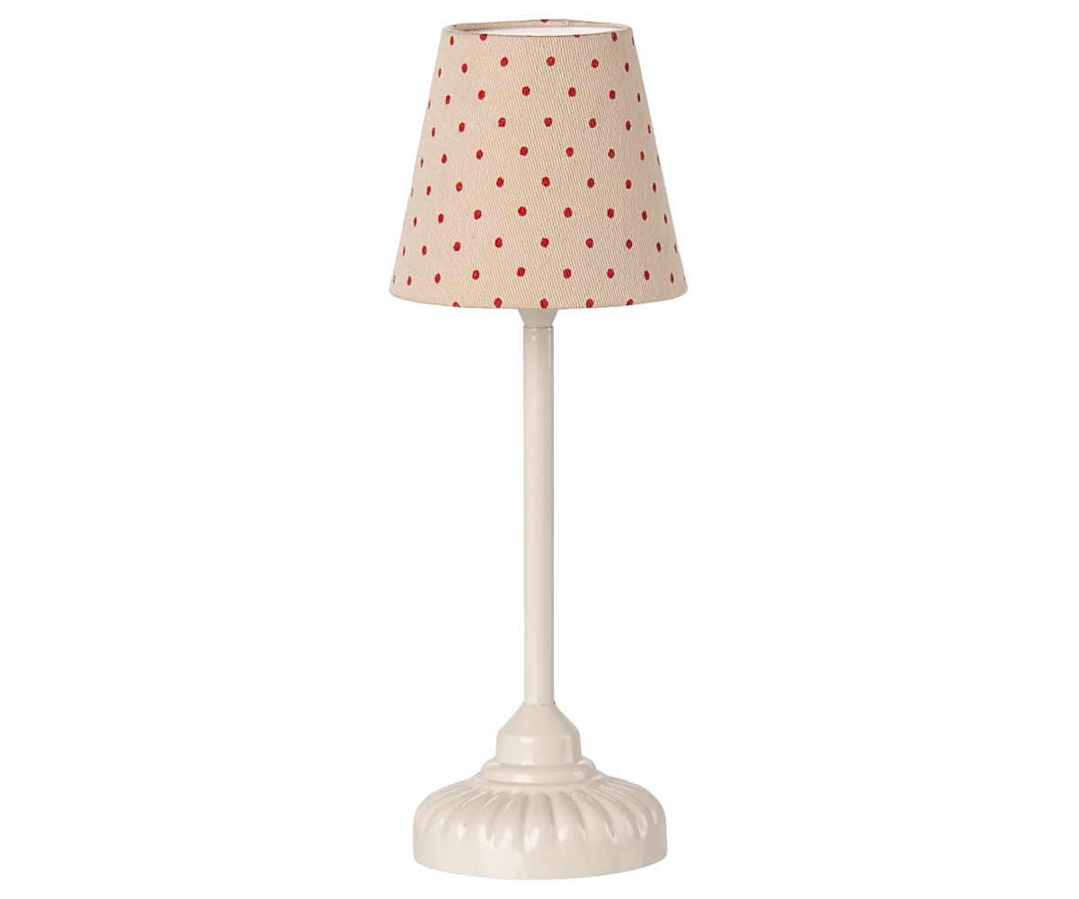 Maileg Vintage Mouse Floor Lamp in Sand color, decorative metal lamp with a vintage-inspired design and detailed features.