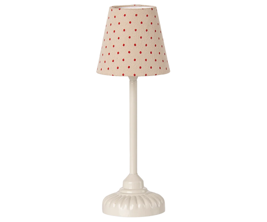 Maileg Vintage Mouse Floor Lamp in Sand color, decorative metal lamp with a vintage-inspired design and detailed features.