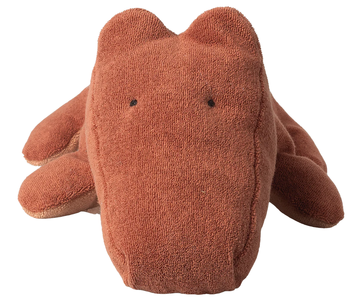 Maileg Safari Friends crocodile plush toy in medium size with vintage rose color, soft fabric and detailed design.