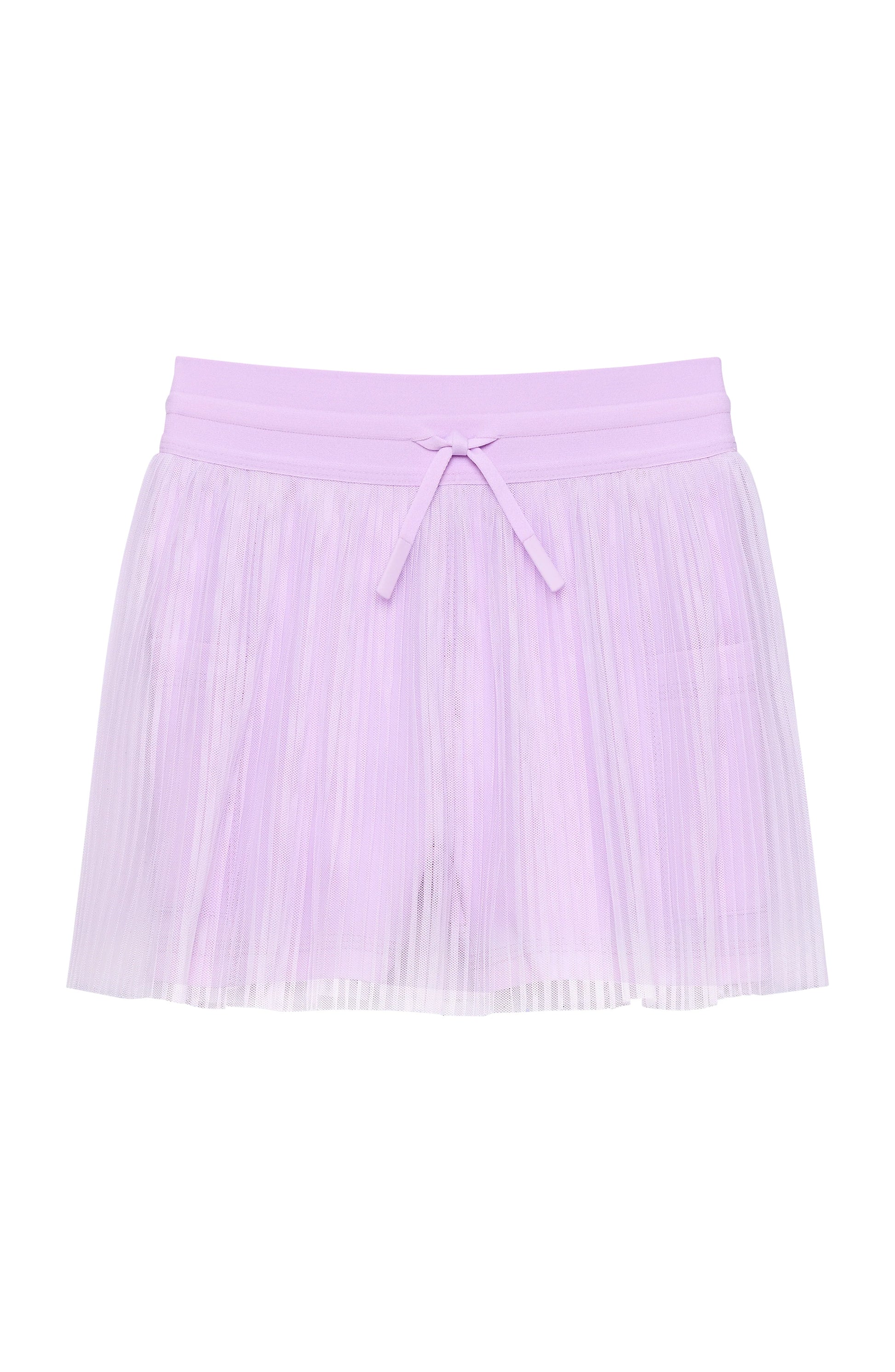 Lavender pleated skort for kids by Courtside Kids, featuring a stylish, comfortable design with pleats and a soft fabric finish.