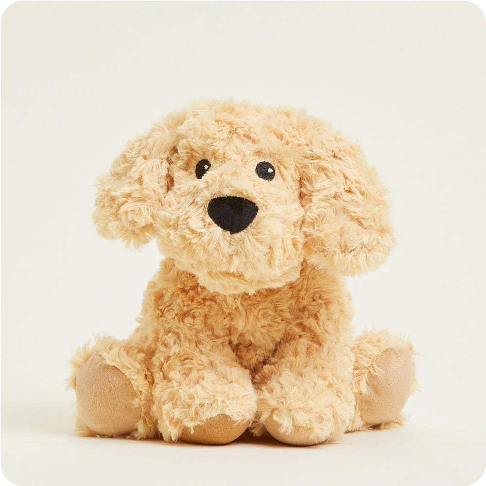 Warmies Golden Dog plush toy with soft, plush fur and detailed features, designed for comfort and warmth.