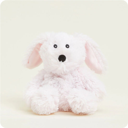 Warmies Bunny Junior plush toy featuring a soft, beige bunny with pink accents and cozy design, perfect for cuddling.