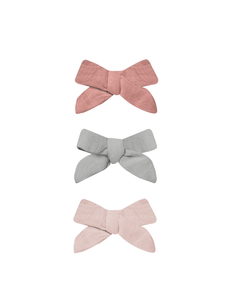 Quincy Mae - Lipstick,Sky,Bubblegum Bow w/ Clip Set of 3