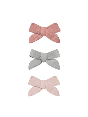 Quincy Mae - Lipstick,Sky,Bubblegum Bow w/ Clip Set of 3