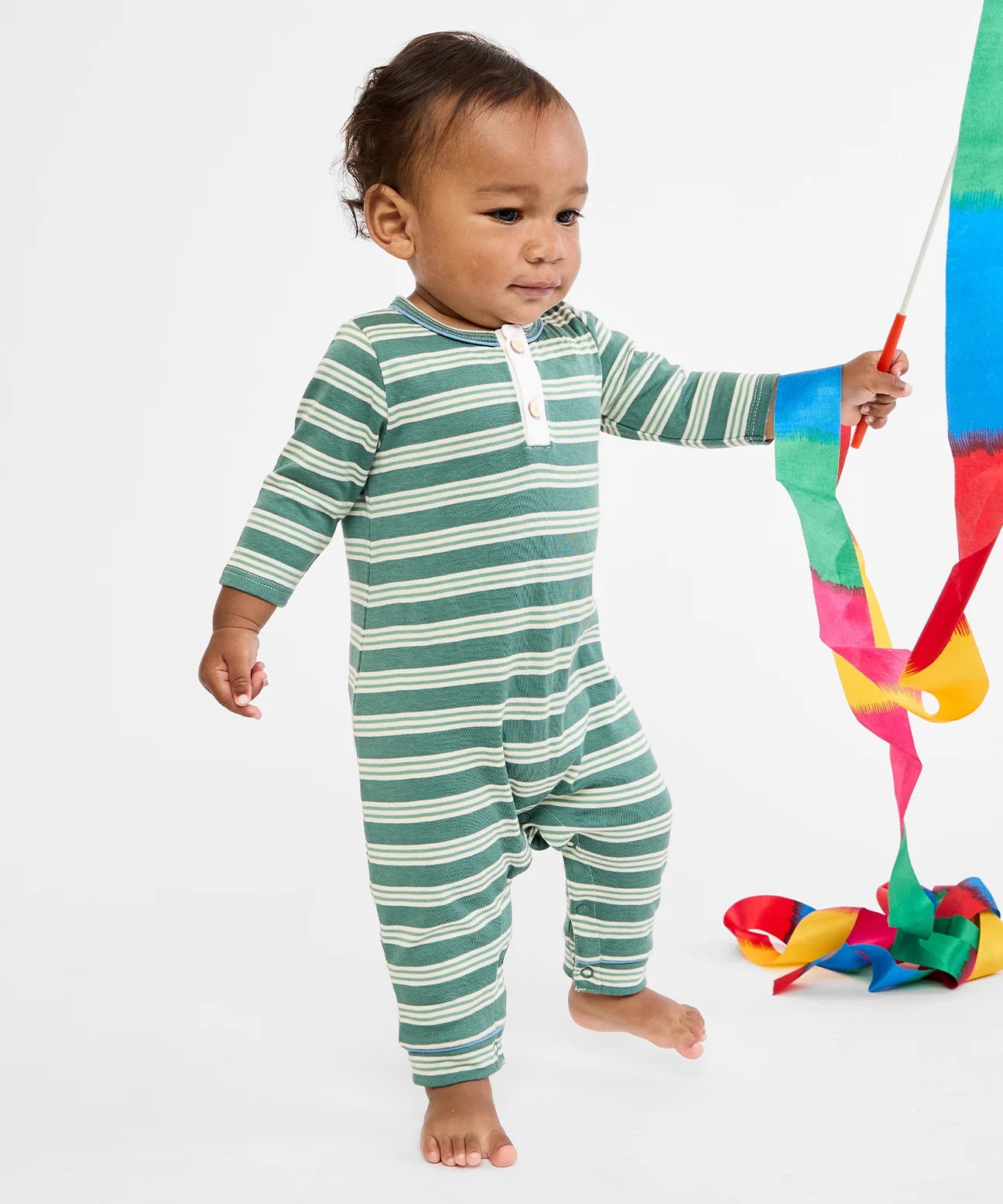 Pine Twin Stripe Campbell Romper
