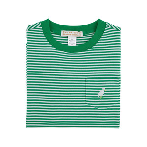 The Beaufort Bonnet Company - Carter Crewneck - Kiawah Kelly Green Stripe