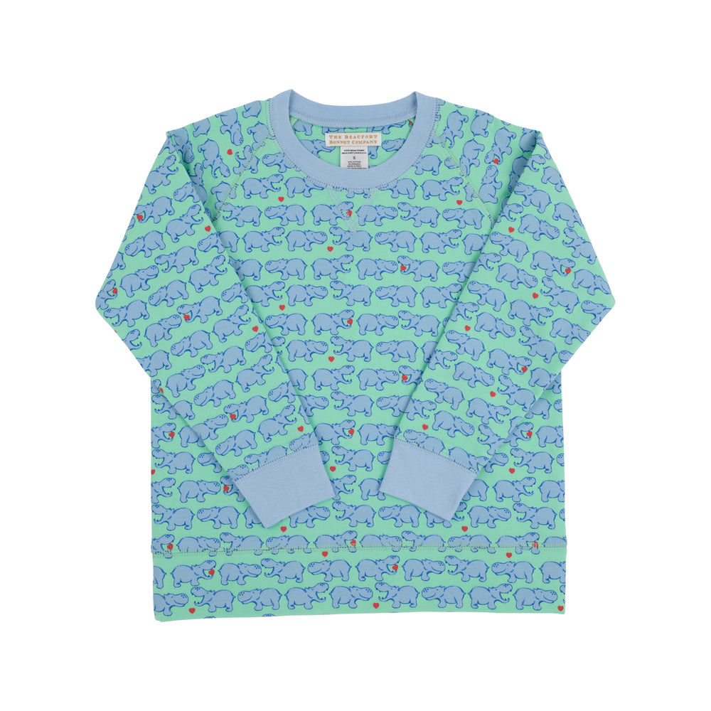 The Beaufort Bonnet Company - Hugga Hippo Cassidy Comfy Crewneck
