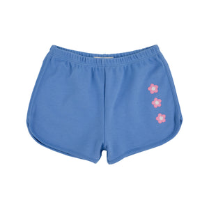 The Beaufort Bonnet Company - Cheryl Shorts  - Applique -  Barbados  Blue/Flowers