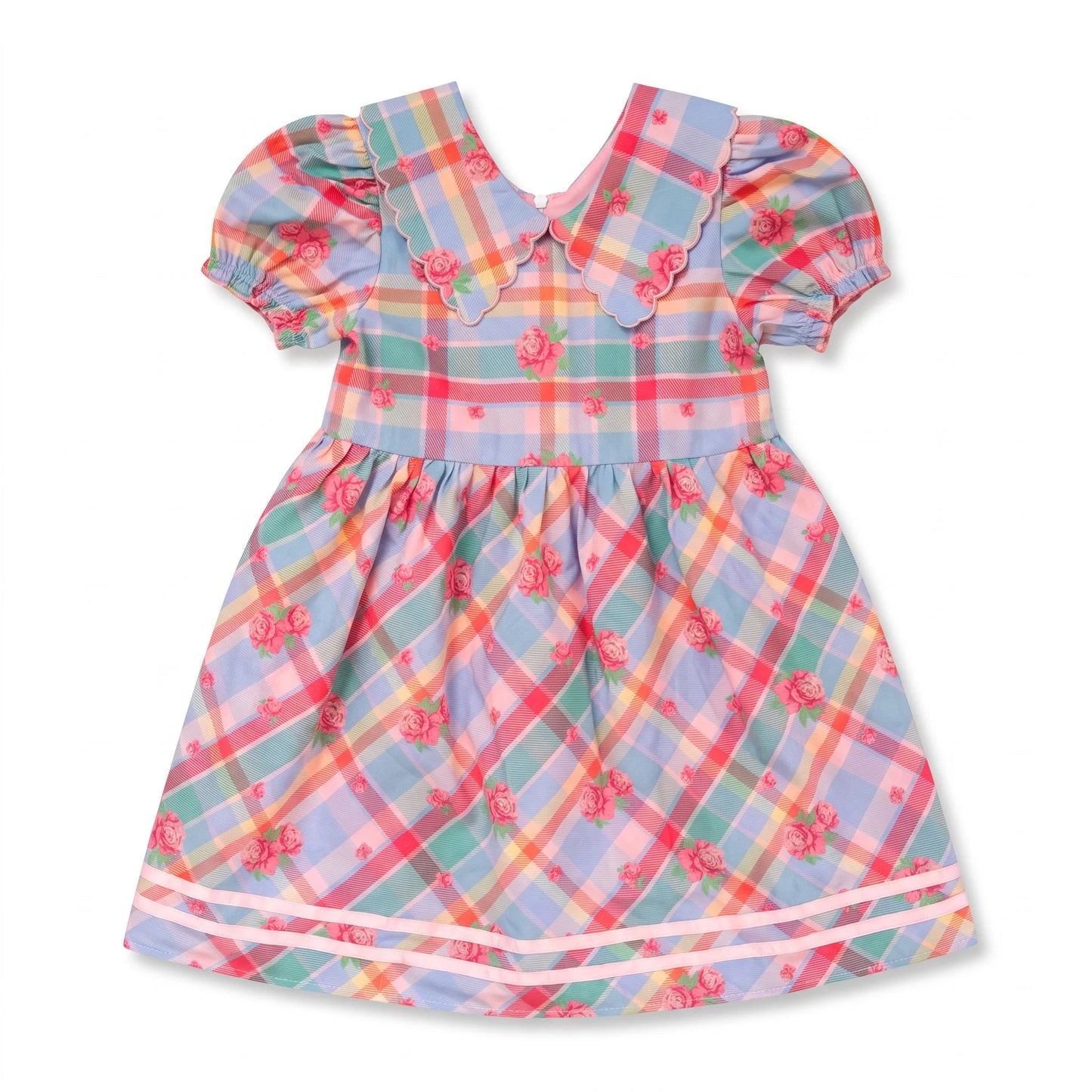 Rosette Plaid with Florals Conley Dress