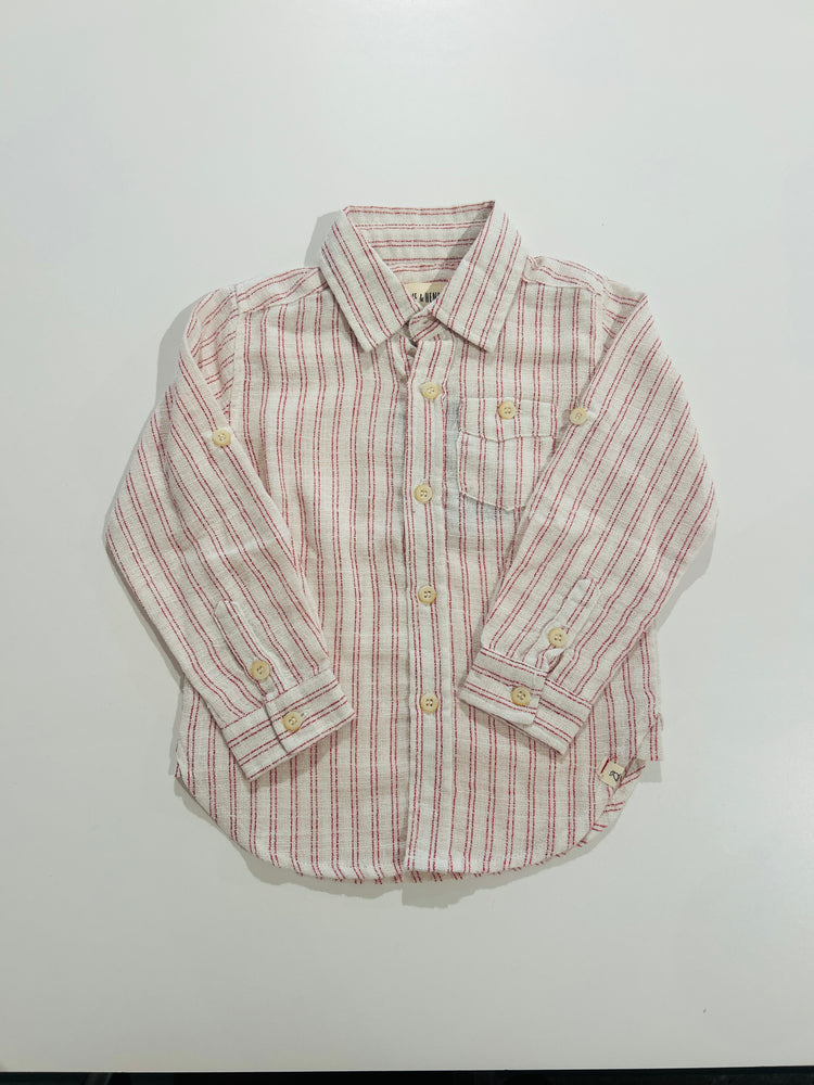 Me & Henry - Red Stripe Gauze Button Down