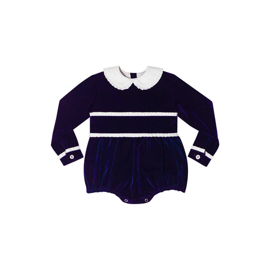 Henry Duvall - Long Sleeve Grace Bubble in Midnight Blue Velvet