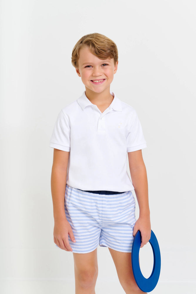 The Beaufort Bonnet Company - Shelton Shorts - Park City Periwinkle Stripe with Nantucket Na