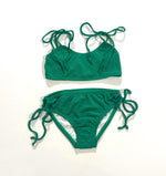 James & Lottie - Two Piece Swim, Textured Green Triangle BE